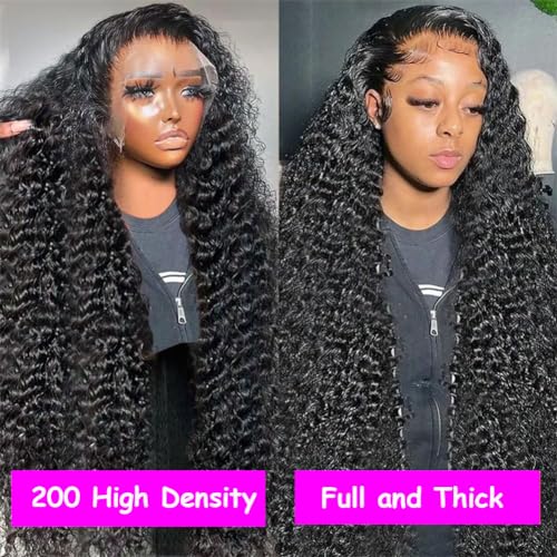 30 Inch Deep Wave Lace Front Wig 200 Density 13x4 HD