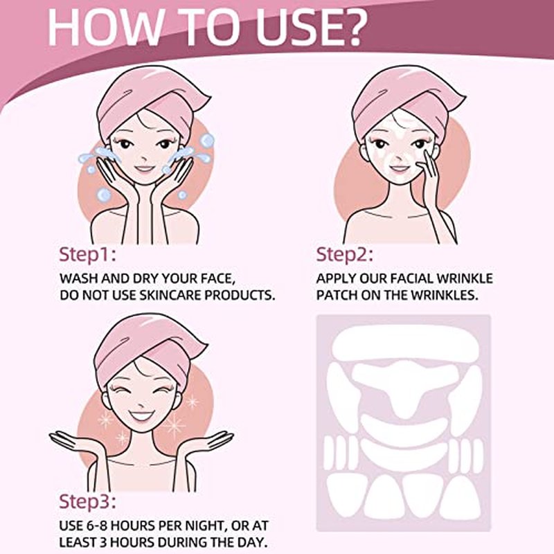 Face Wrinkle Patches 160 pcs, Reusable Silicone Smoothing Strips for Forehead Lines, Frown 11s, Under-Eye, Smile & Mouth Creases, Line Facial Stickers, Overnight Face Tape Gentle for All Skin Types