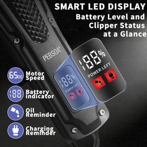 Pebsoa Cordless Hair Clippers & Trimmer Kit with Nose & Detail Blade