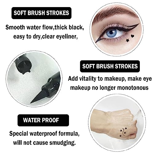 5-Piece Liquid Eyeliner Stamp Pen Set - Double-Headed Waterproof