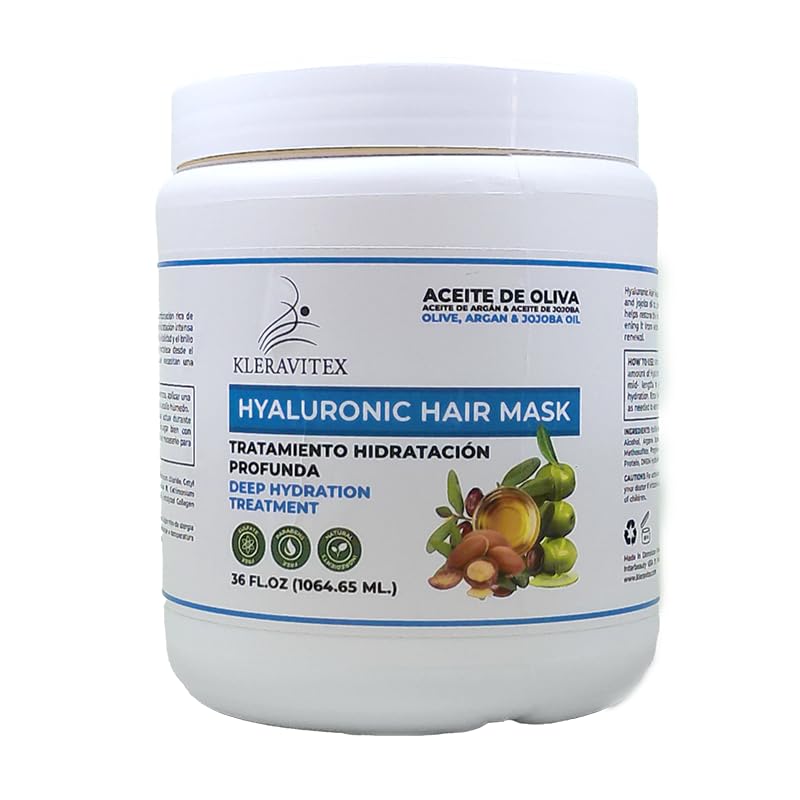 Hyaluronic Hair Mask with Olive & Jojoba Oil - Deep Hydration & Shine - 36 OZ
