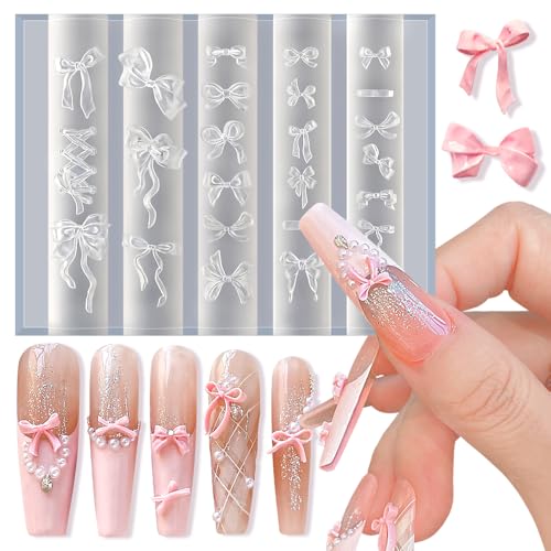 3D Bow Silicone Nail Mold for Gel Art - Reusable Bow Charms