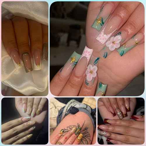 2500Pcs Star Nail Charms, Silver & Gold Nail Charms Bulk for DIY 3D Nail Art Charms & Charms for Nails Design