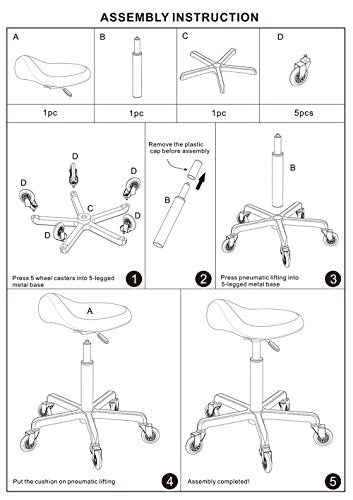 Ergonomic Saddle Stool with Wheels – Height Adjustable