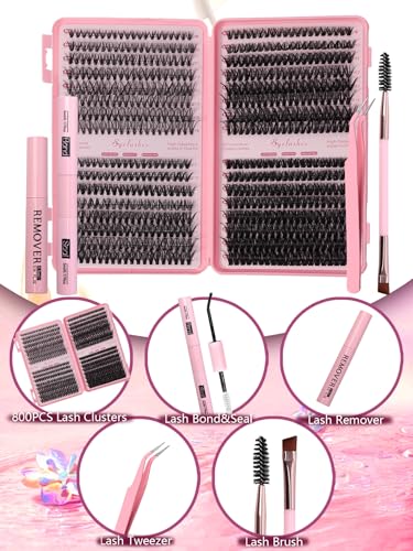 Lash Clusters Kit 640 Pcs with Glue & Remover – D Curl Eyelash Extensions