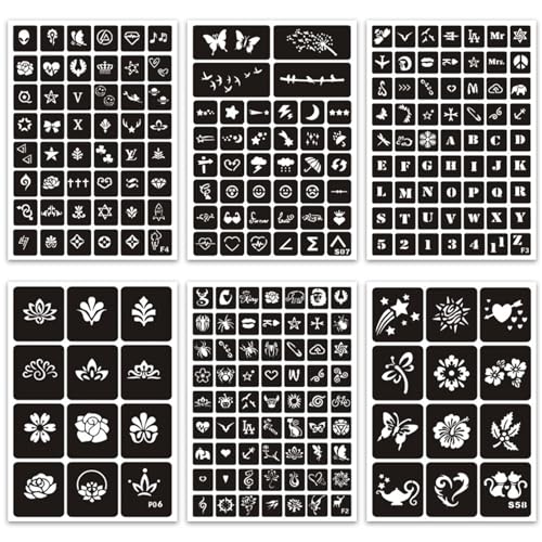 410+ Temporary Tattoo Stencils Kit for Women, Girls & Kids
