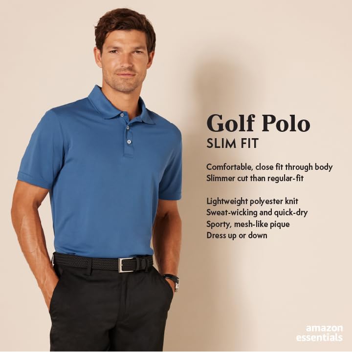 Men's Slim-Fit Quick-Dry Golf Polo Shirt