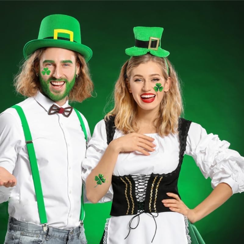 St Patrick's Day Temporary Tattoos - 158 Pcs Shamrock Tattoos