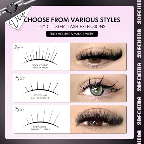 Spike Lash Clusters 100D Volume Eyelashes 13-21MM Manga