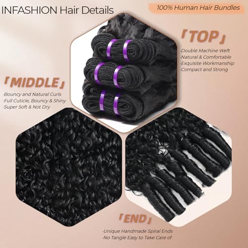 Burmese Curly Hair Bundles 14" - 100% Virgin Human Hair
