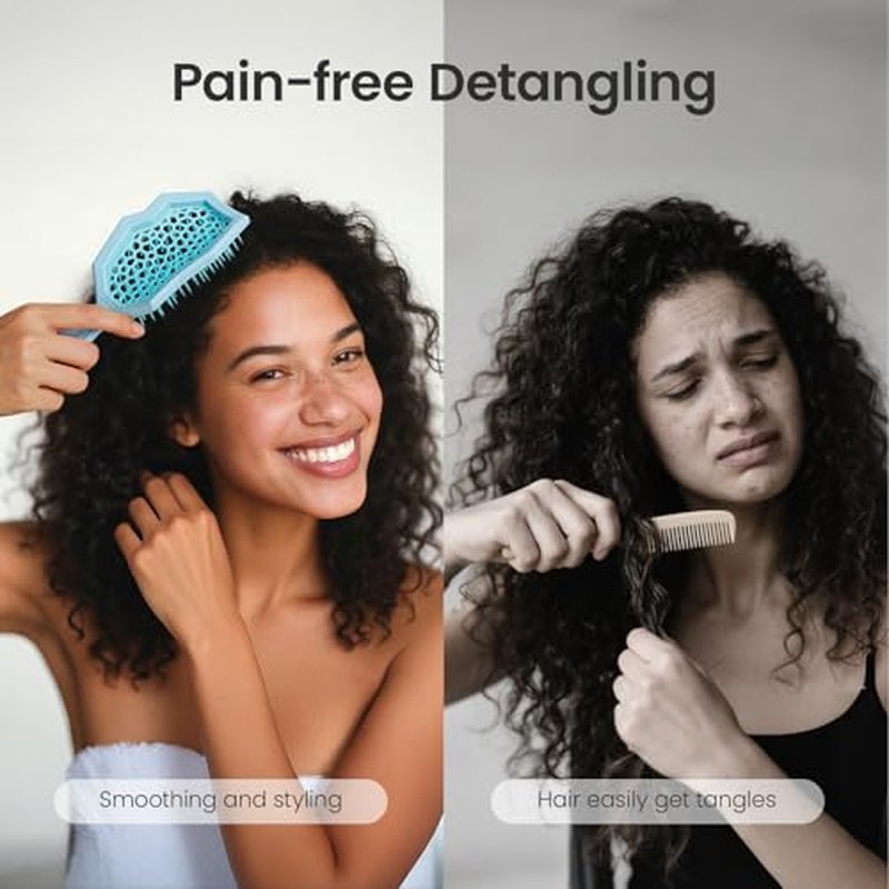 AIMIKE Glacier Detangling Brush for Curly Hair 2c-4c