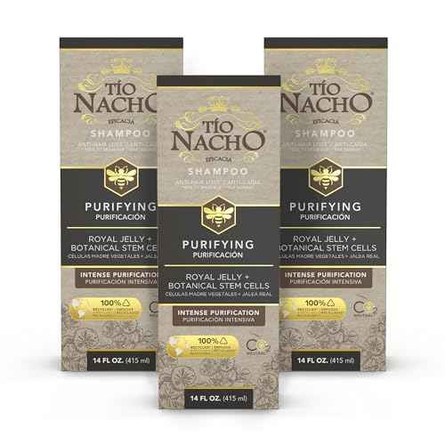 Tio Nacho Shampoo, Purifying with Royal Jelly, Infused with Botanical Stem Cells for Intense Hair and Scalp Purification + Detoxifying Balance, 14 Fluid Ounces (3 Pack)