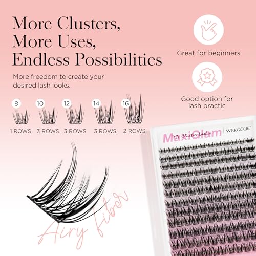 Lash Clusters Manga Individual Lashes C Curl Wispy Eyelash Clusters Eyelash Extension Wet-Look Spiky Cluster Lashes (MaxiGlam07)