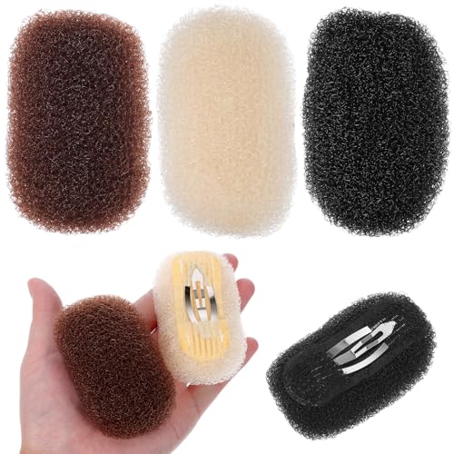 3pc Volume Bump Hair Sponge Inserts & Clips Set
