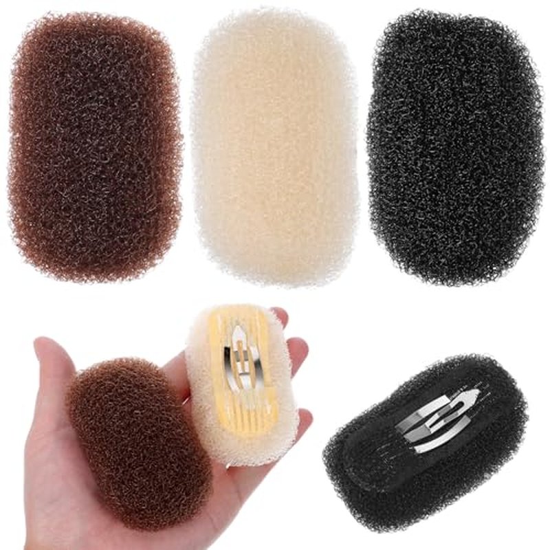 3pc Volume Bump Hair Sponge Inserts & Clips Set
