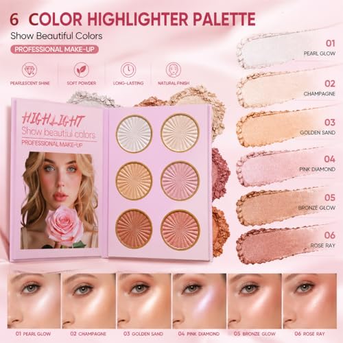 5-in-1 Makeup Palette Book with Eyeshadow, Blush & Contour