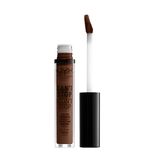 NYX PROFESSIONAL MAKEUP Can't Stop Won't Stop Contour Concealer, 24h Full Coverage Matte Finish - Deep Walnut