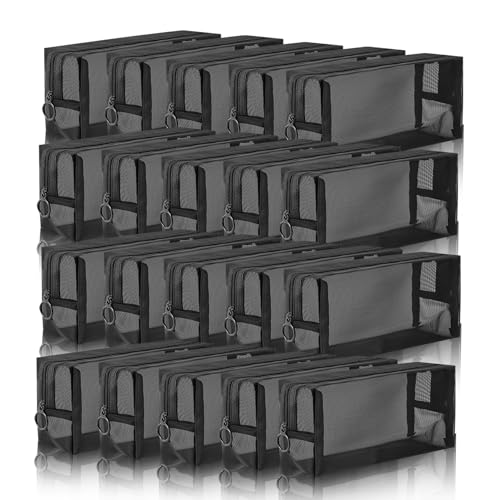 20 Pieces Mesh pouch, Mesh Makeup Bag Portable Makeup Pouch Travel Toiletry Bag for Makeup Organizer Home Office Travel Accessories, Mesh Cosmetic Bag with Zipper