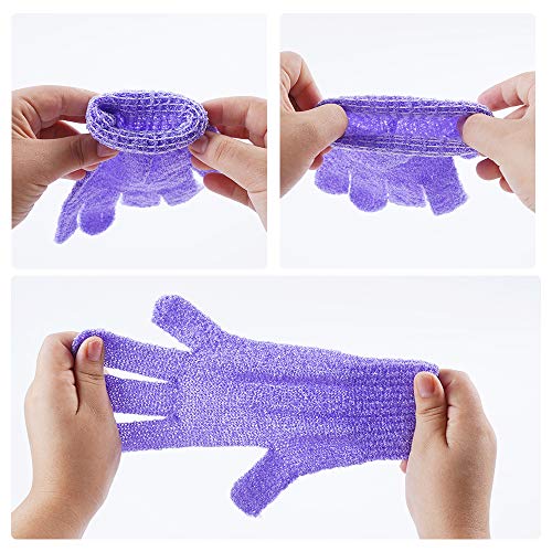 10 Pairs Exfoliating Shower Gloves, 100% Nylon Double-Sided