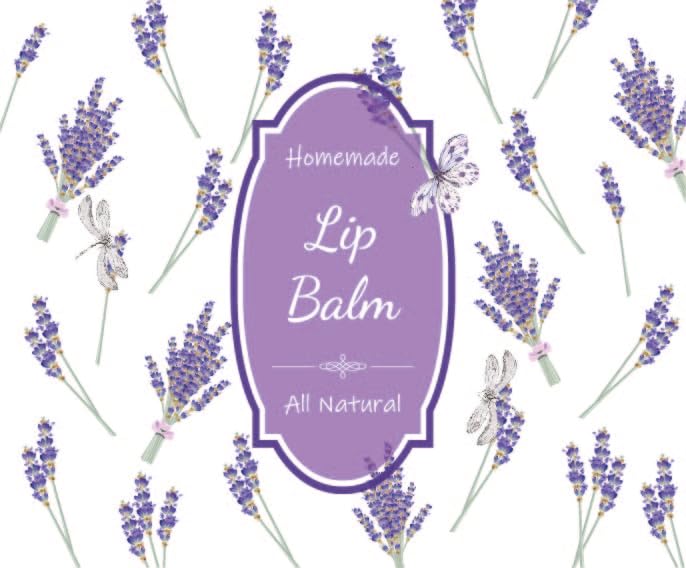 ZZYBIA Homemade Skincare Products Adhesive Labels Stickers for Lip Balm Container Tubes 20pcs (Lavender)