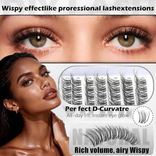 Spider Lash Clusters Kit - D Curly Wispy 10-16mm Extensions