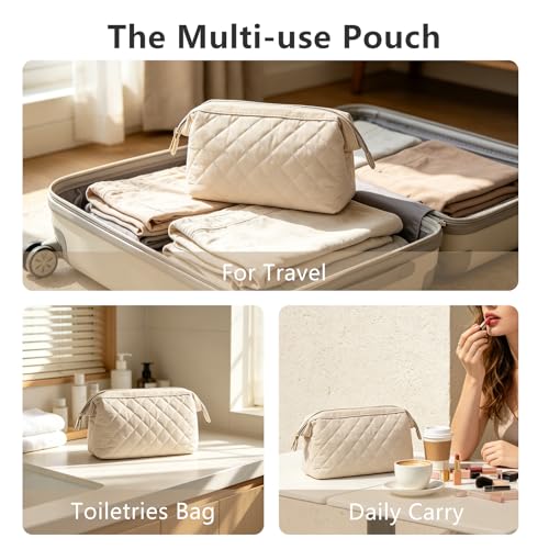 Wudygirl Travel Makeup Bag - Padded Cosmetic Pouch for Women