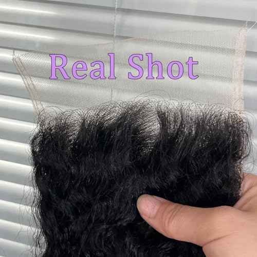 5x5 Burmese Curly Closure 100% Real Human Hair Curly 5x5 Transparent HD Lace Closure Natural Black 1B Color 18 Inch