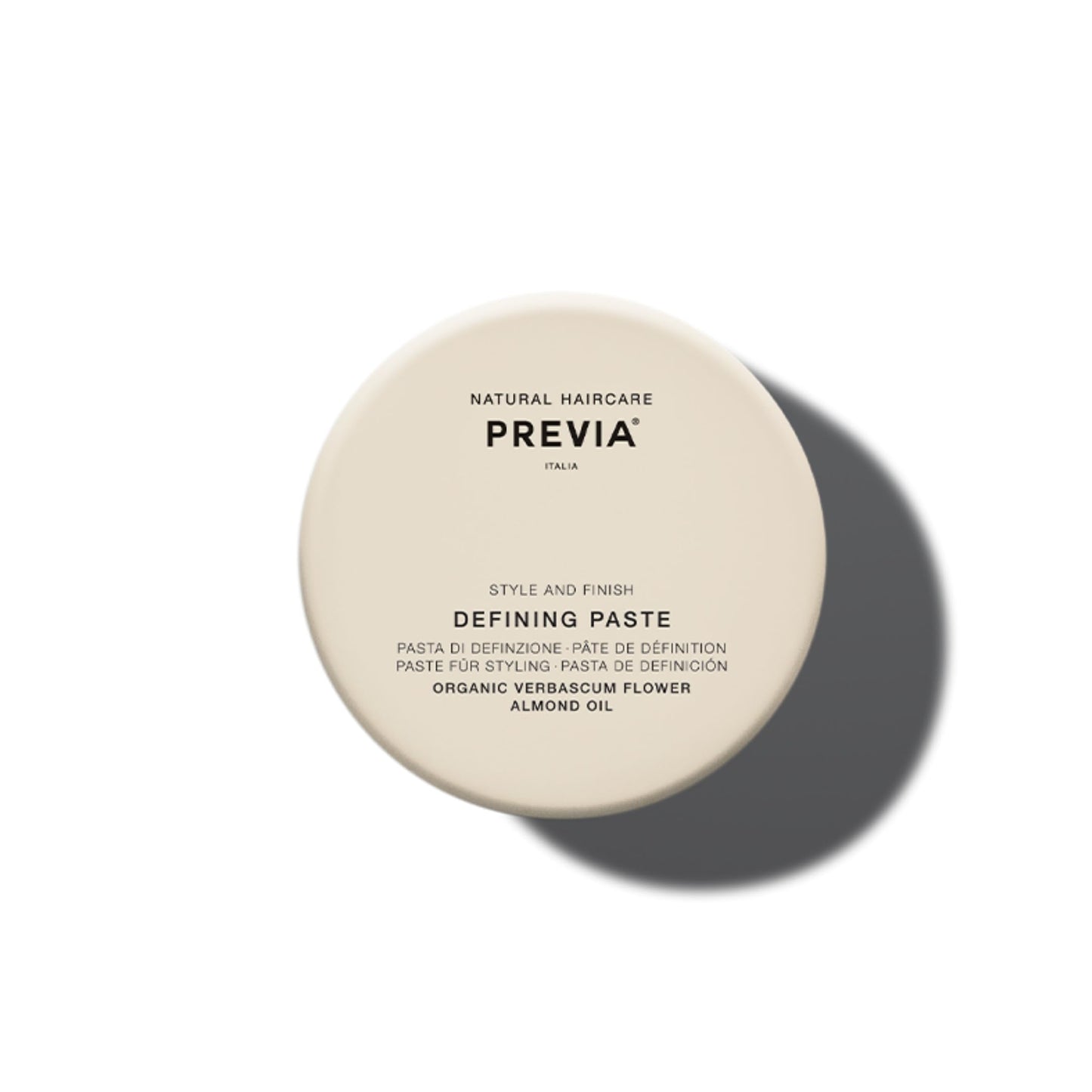 PREVIA Defining Hair Paste - Matte Hair Gel with Medium Hold for All Hair Types - Anti-Static, Flexible Hold Hair Styling Product with Natural Citrus Fragrance - Paraben-Free - 3.38 oz