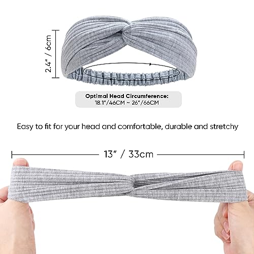 DRESHOW 10 Pack Make Up Headbands for Women Knit Vintage Cross Elastic Head Wrap Hair Accessories