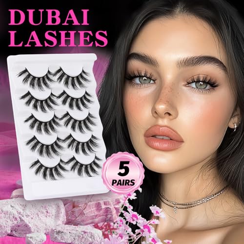 Veleasha 5D Faux Mink Lashes 5 Pairs - Fluffy False Eyelashes