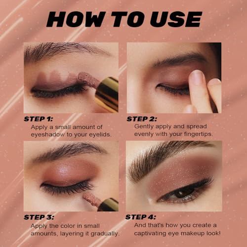 Warm Apricot Shimmer Metallic Eyeshadow - Longwear Cream Formula