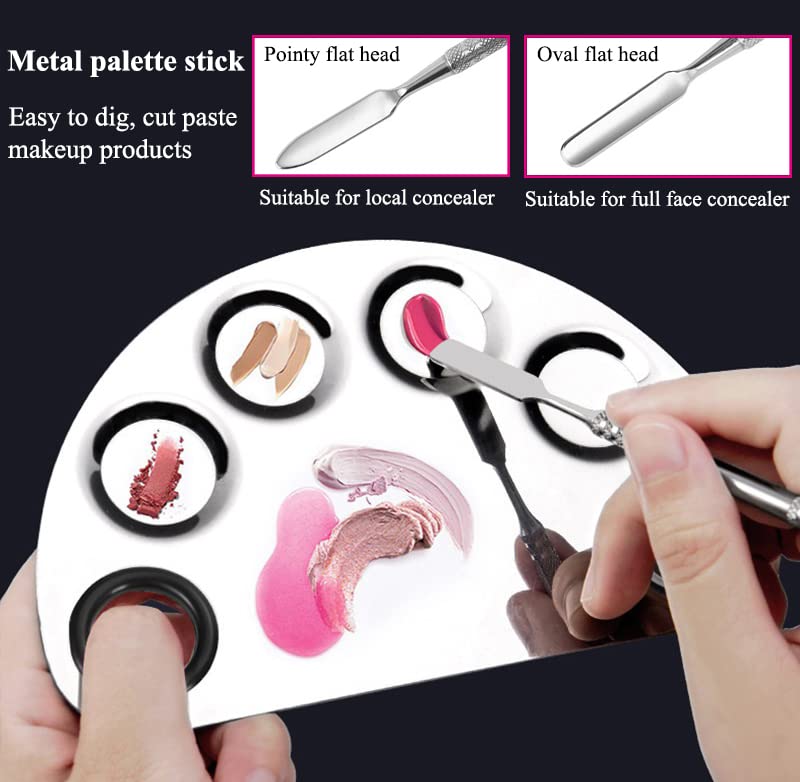 Stainless Steel Makeup Palette with Spatula Tool