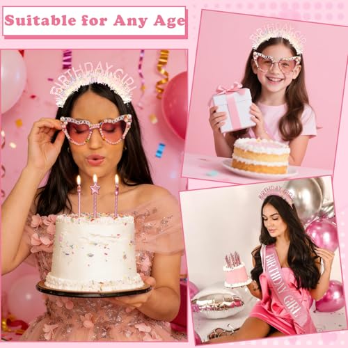Atoden Birthday Girl Sash Tiara Sunglasses Party Favor