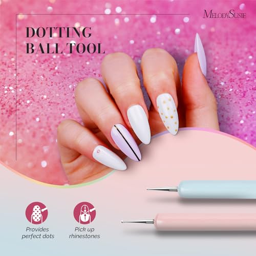 MelodySusie 6Pc Nail Art Brush Set - Gel, Liner & Design Brushes