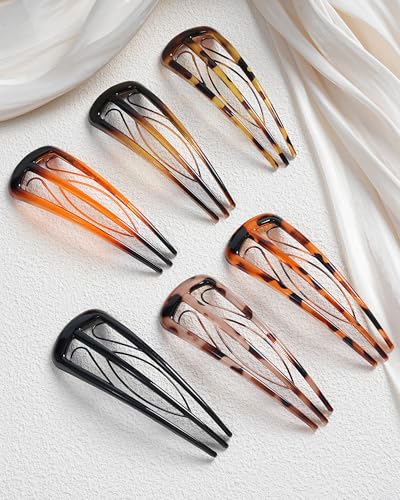6-Pack French Hair Pins for Women - U-Shaped Bun Forks with 3-Prong Design
