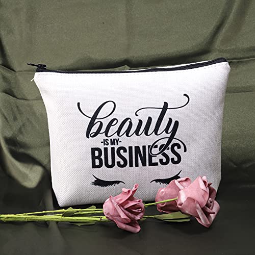 BDPWSS Beauty Is My Business Cosmetic Bag For Lash Girl Lash Boss Eyelashes Artist Zipper Pouch For Beautician Beauty Artist Hairdresser Cosmetology Graduation Gift (beauty is my business Bag)