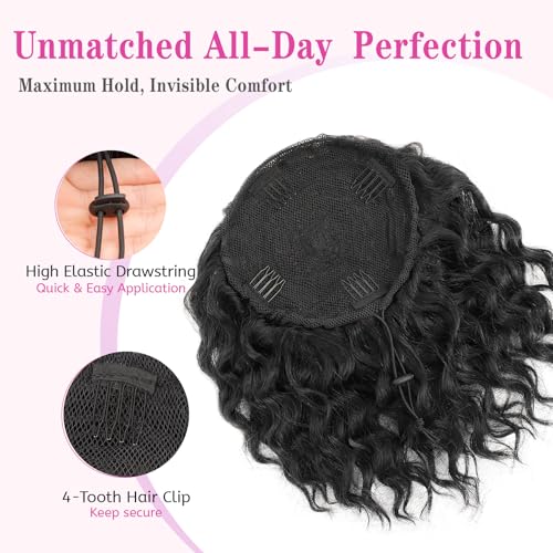 Isaic Curly Drawstring Ponytail Extension - 8 Inch, Jet Black