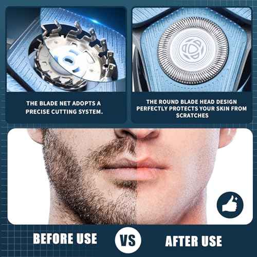 2 Pack SH71/50 Shaving Heads Compatible with Phili*s Shavers Series S5000 (S5XXX),S7000 (S7XXX) (BLUE)