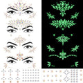 Face Gems Rhinestones Stickers - 6 Sheets Self Adhesive Jewels