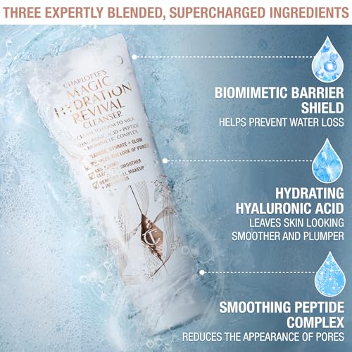 Charlotte Tilbury Magic Hydration Revival Facial Cleanser 4 Fl Oz - Gentle Foaming Face Wash for Hydration & Pore Care