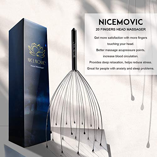 NICEMOVIC 2-Pack Scalp Massager with 20 Fingers for Hair Growth