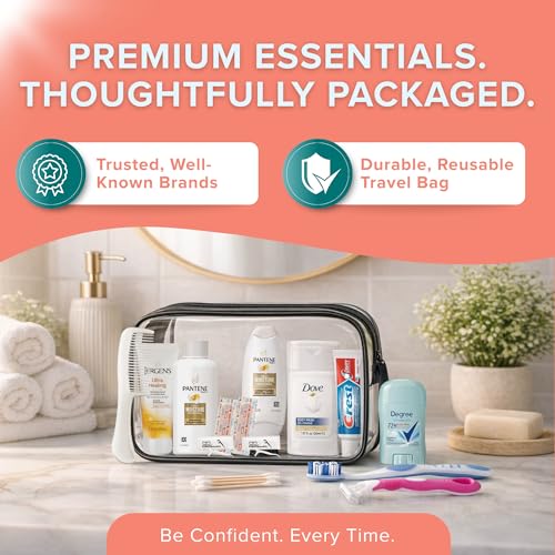 Women's Travel Toiletry Kit, 15-Piece TSA-Approved