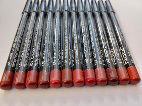 12-Piece Red Lip Liner Pencil Set – Assorted Shades