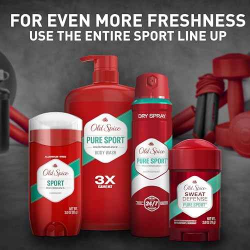 Old Spice Aluminum Free Antiperspirant Deodorant For Men, High Endurance, 24/7 Sweat Defense & Odor Protection, 24/7 Freshness & Lasting Scent, Pure Sport Scent, 0.5 oz (Pack of 24)
