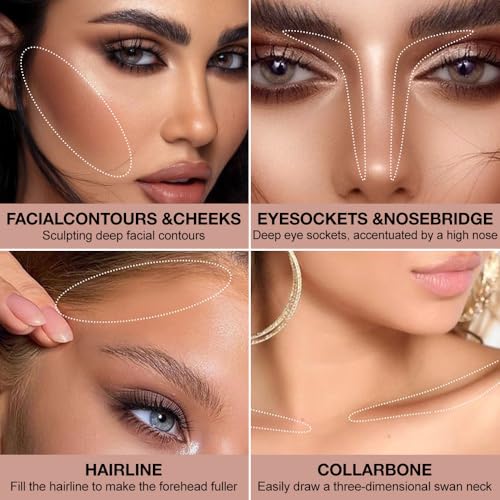 Warm Brown Matte Contour Palette – Blendable Cream Powder