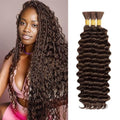 Boho Deep Wave Human Hair Bundles for Braiding - 18 Inch