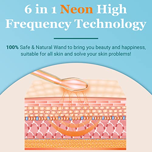 UUPAS High Frequency Facial Wand with 6 Orange Tubes
