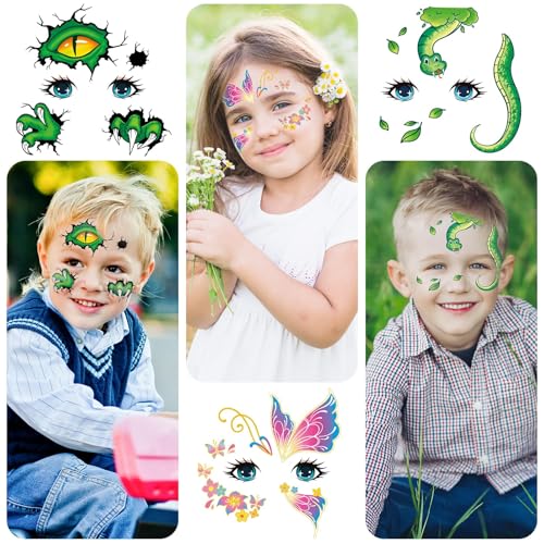 Face Tattoos for Kids - 24 Sheets Party Pack