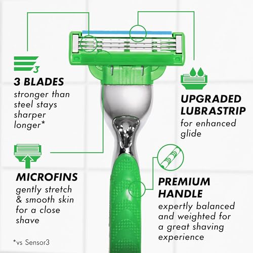 Gillette Mach3 Sensitive Razors for Men, 1 Handle, 5 Blade Refills, Designed for Sensitive Skin