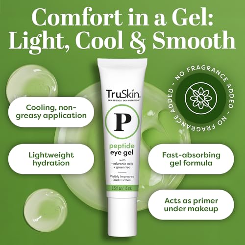 TruSkin Peptide Eye Cream Gel | Dark Circles & Fine Lines, 0.5oz